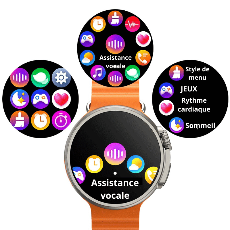 🔥 Ultra Pro K9 - Connectée Sport +100 modes, Contrôle Santé, Gestion Appels, Assistant Vocal Intégré, Bluetooth, autres ... !